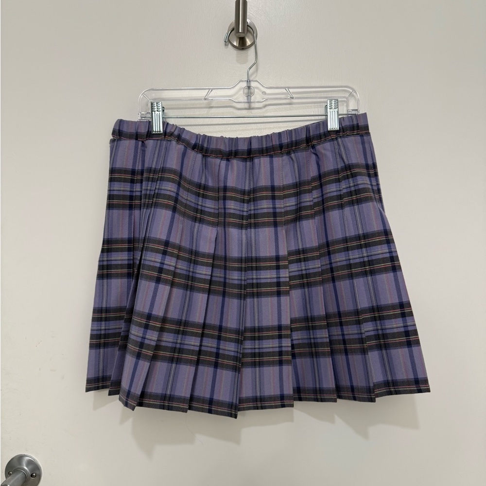 Purple-Lavender Plaid Skater Skirt